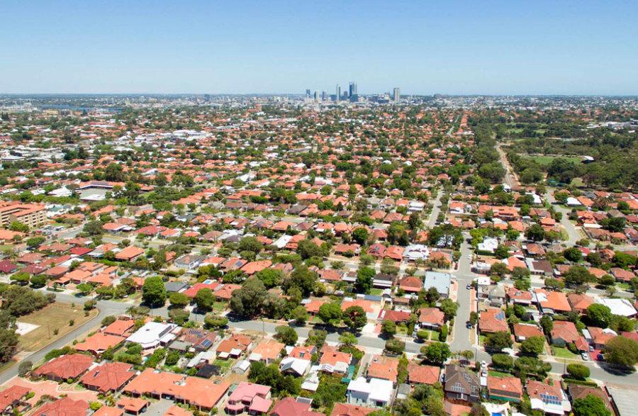 Perth housing market aerial photo